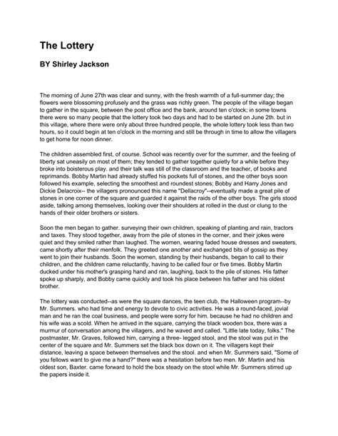 the lottery jackson pdf